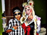 Vicci Martinez Halloween Party with Emily Valentine Posing