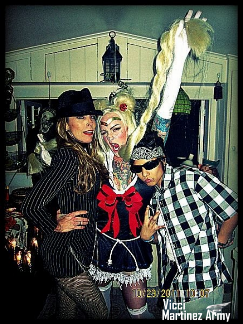 Vicci Martinez Halloween Party with Friends